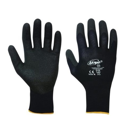 Ninja Gloves, black PVC Nitril Coat